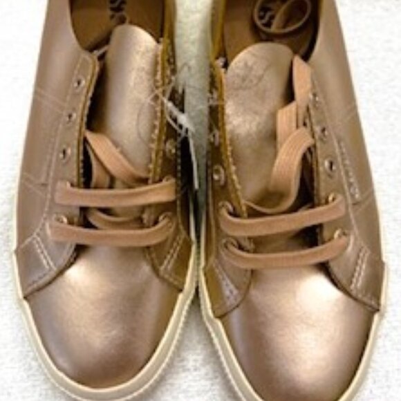 Superga "Rose Pink" metallic Nappa Leather trainers NWT Size 7-1/2 - Picture 1 of 11